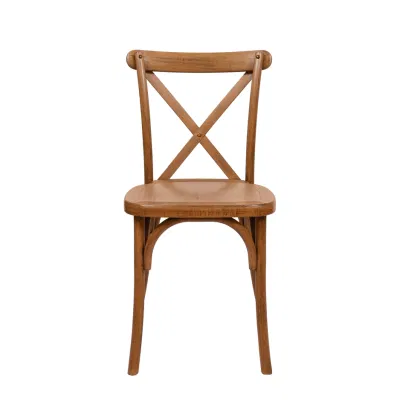 Farmhouse Dining Stackable Walnut Resin X Назад Поперечный стул Для свадебной вечеринки