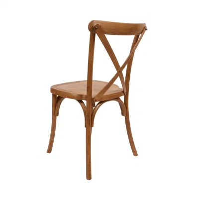 Farmhouse Dining Stackable Walnut Resin X Назад Поперечный стул Для свадебной вечеринки