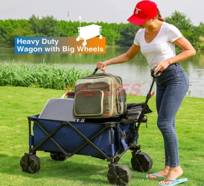 Тележка для вагона Cacces Collapsible Folding Utility с колесами 8&quot; телескопическая рукоятка для использования на открытом воздухе в саду и на пляже, все цвета, размеры фабричная оптовая продажа O006fw