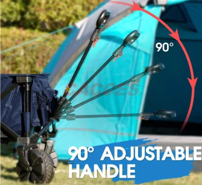 Тележка для вагона Cacces Collapsible Folding Utility с колесами 8&quot; телескопическая рукоятка для использования на открытом воздухе в саду и на пляже, все цвета, размеры фабричная оптовая продажа O006fw
