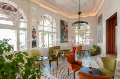 Современная деревянная ресторан металлический стол и стул для Hotel Villa кафе