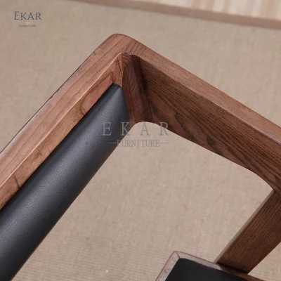 Оптовая скидка Walnut Цвет цельный древесный Черный скандинавский тиковый древесина Минималистский обеденный зал Мебельный стул