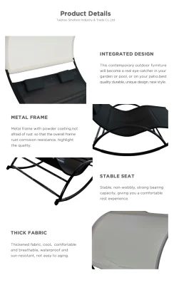 Открытый Alumenium Beach выступ Sunlounger в бассейне Chaise качающегося кресла Canopy Кровать
