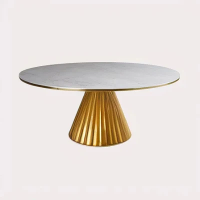 Обеденный зал Garden Black Marble Dining Table Искусственное камень раунд Обеденный стол