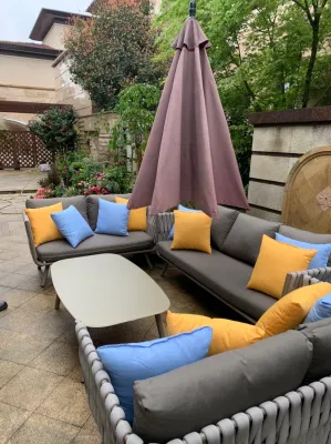 Набор мебели из ротанга набор для кухни в спа-центре Wicker Hote Resort Dining Sets для активного отдыха Мебель Желтый алюминиевый стул столовая и мебель настольного сада