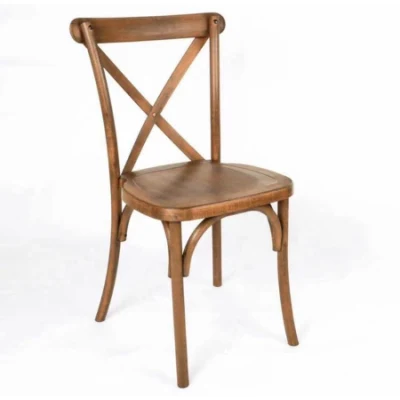Farmhouse Dining Stackable Walnut Resin X Назад Поперечный стул Для свадебной вечеринки