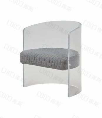 Современная мебель Грей Акцентный стул Crystal Dining Кафедра подушки Прозрачную акриловую стулью