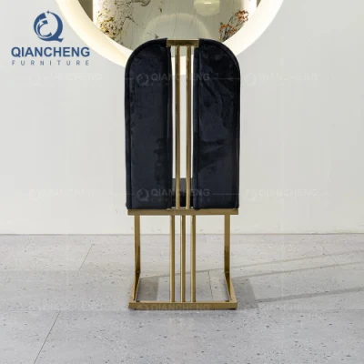 ODM Golden Stainless Steel Black Fabric Velvet Dinner Table Dining Председателя
