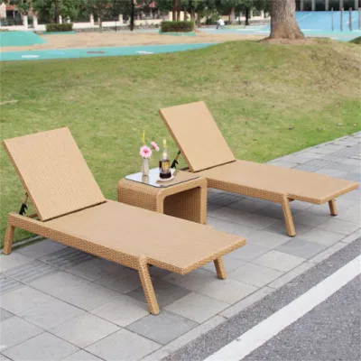 Открытый Патио сад пляж складной плетеный Rattan Chaise Lounge