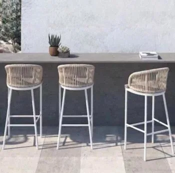 Открытый бар стул Rattan Вилла High Stool