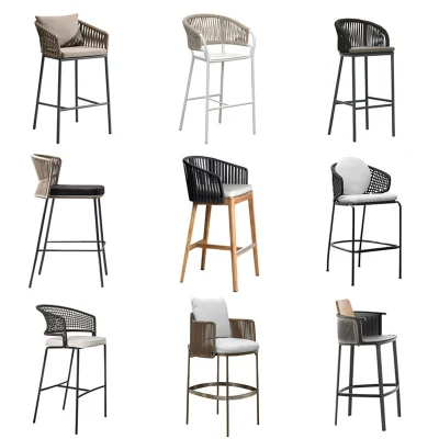 Открытый бар стул Rattan Вилла High Stool