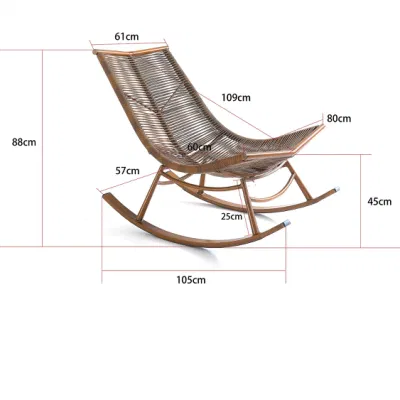 Открытый сад внутренний дворик Rattan Алюминиевый шезлонг