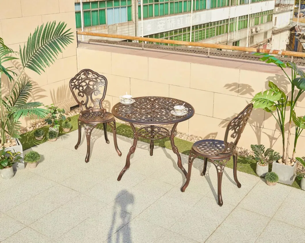 Outdoor Cast Aluminum Round Table Chair Combination Courtyard Leisure Balcony Garden Simple Furniture