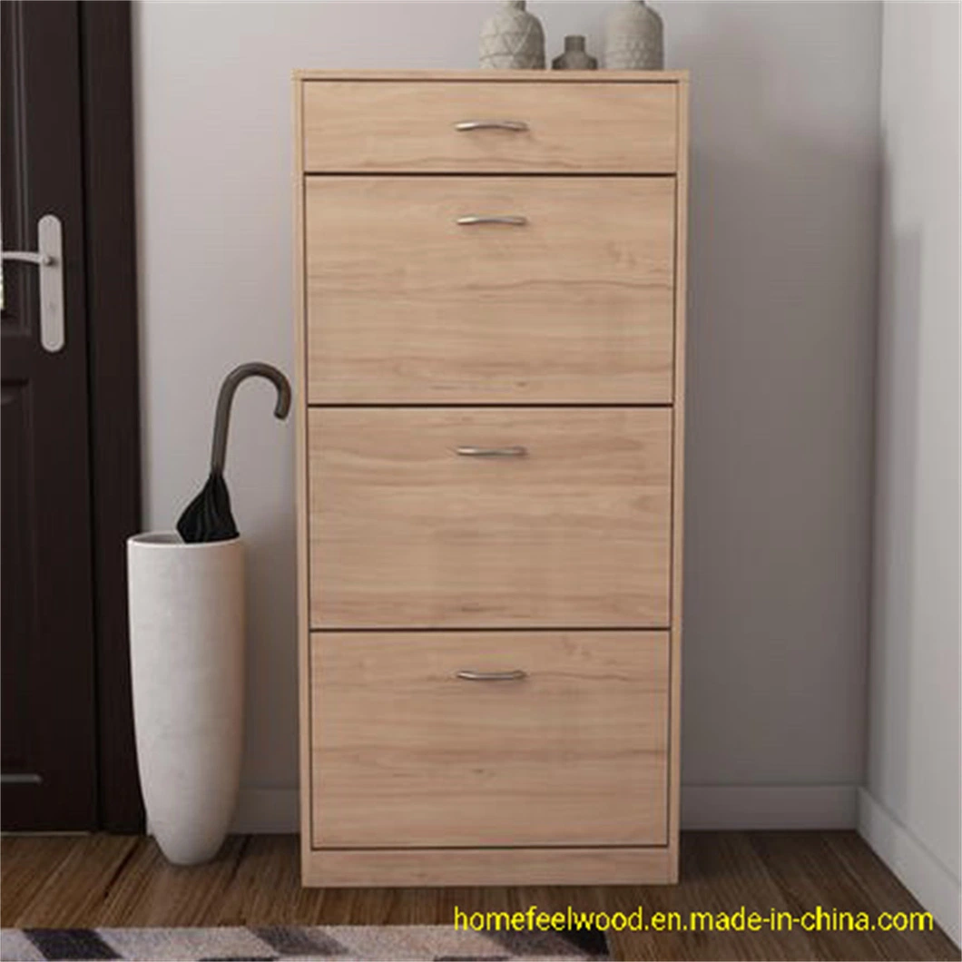 Torino Narrow Oak Wood Effect Shoe Storage Cabinet (HF-FN320)