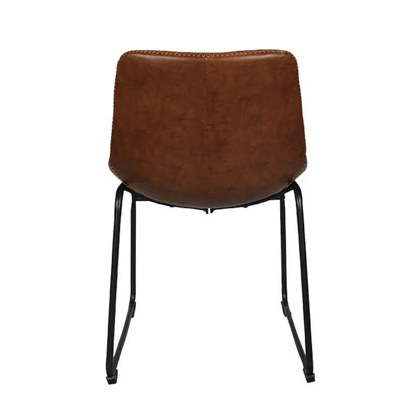 Mid Back Brown/Black Faux Leather Padded Dining Chair Armless Counter Stool