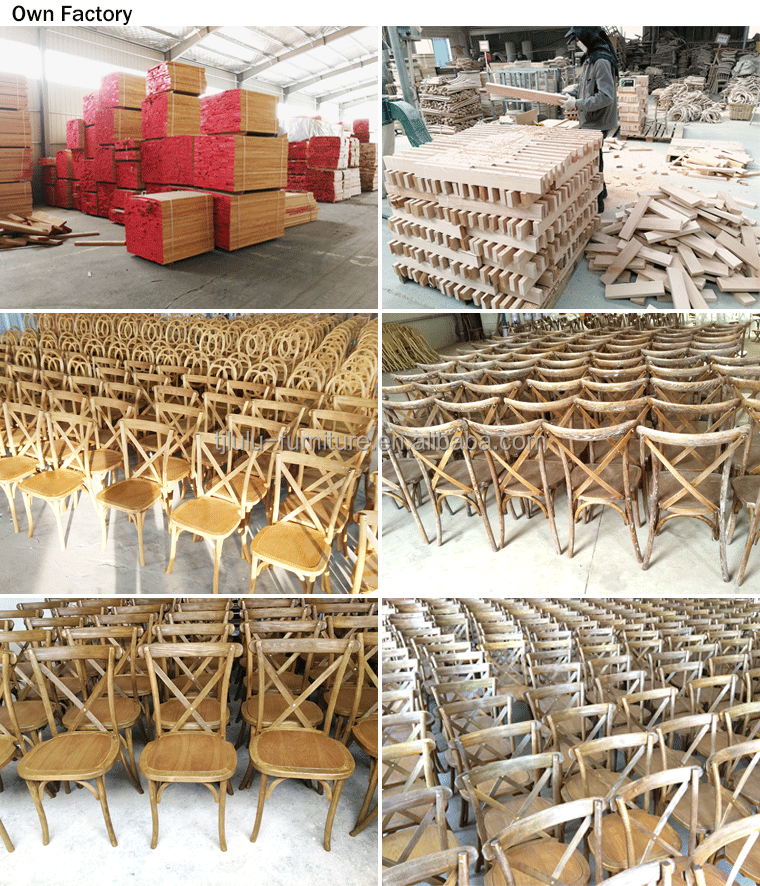 Wholesale Modern Solid Wood Chair X Cross Back Banquet Chair with Rattan Cushion for Wedding Restaurant Outdoor Chair