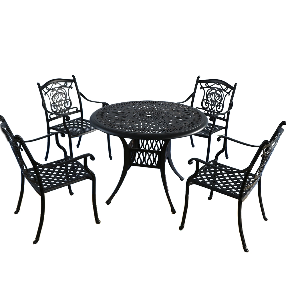 42 Inch Black Outdoor Round Dining Table Outdoor and Garden Table