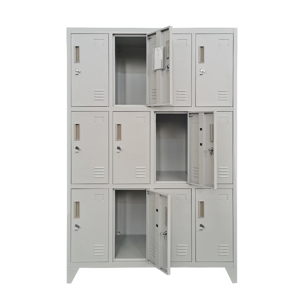 15 Doors Metal Storage Cabinet with Card Slot Organizer Shoes and Bags Steel Locker for Office Home Bank School Gym