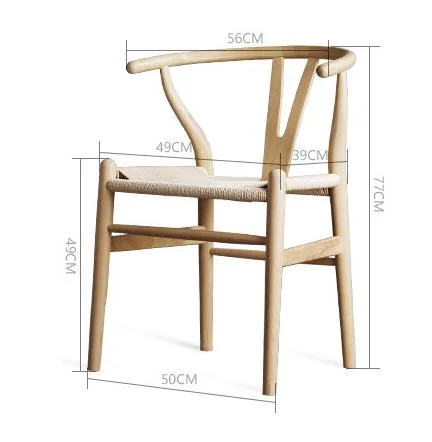 Solid Wood Bent Back Beech Frame Rope Dining Chair