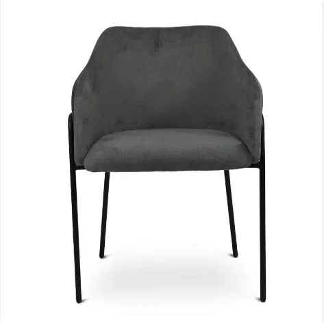 Contemporary Light Gray Fabric Comfortable Modern Velvet Fabric Dining Chair(ZG23-078)