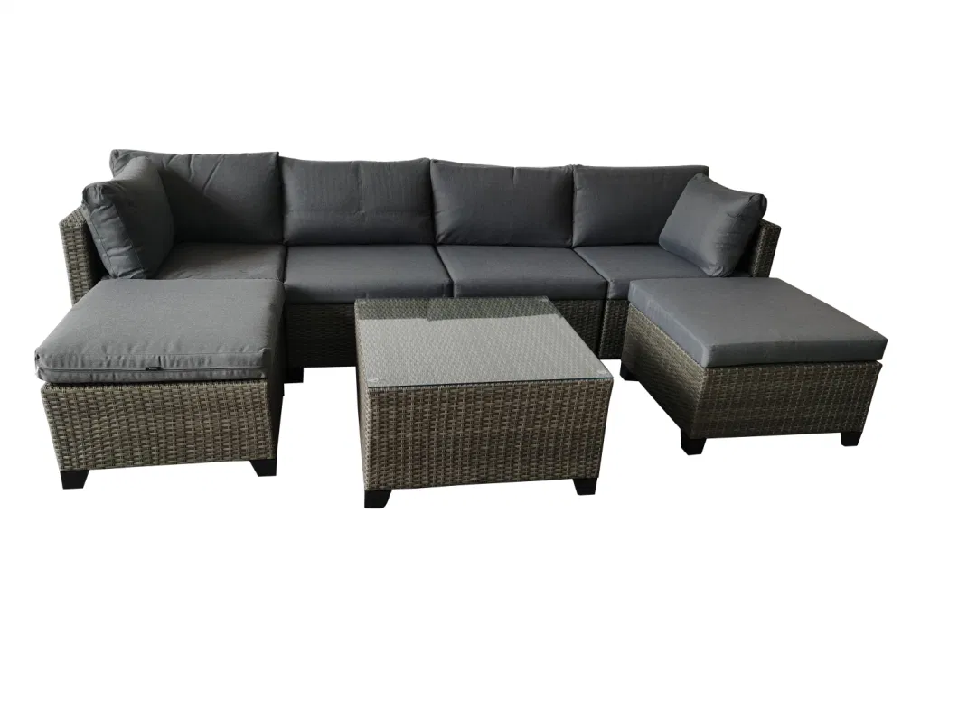 Factory High Quality 4 Pieces Patio Outdoor Rattan Furniture Sofa Set