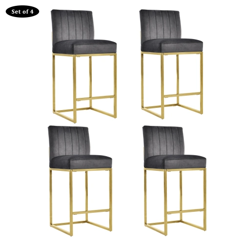 High Quality Luxury Design Backrest Bar Chair Restaurant Bar Counter Velvet High Bar Stools for Kitchen