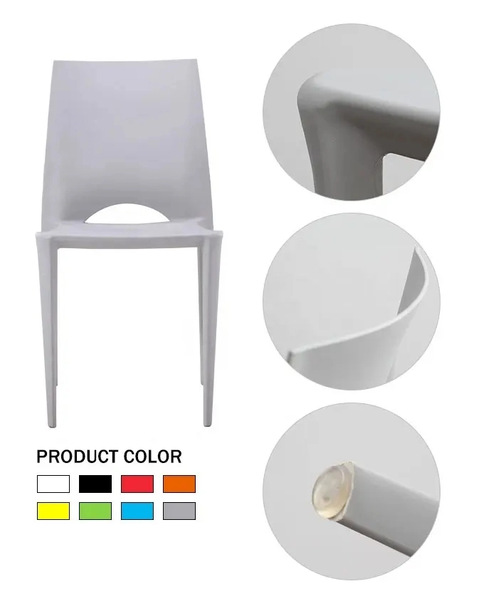 Modern Simple Design Bulk Outdoor Hotel Chairs Stackable Chaise Kitchen Restaurant PP Plastic Dining Chair