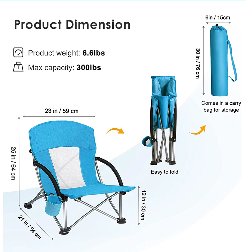 Customized Lightweight Aluminum Oxford Quick Open Fishing Moon Chair Camping Folding Beach Reclining Chair