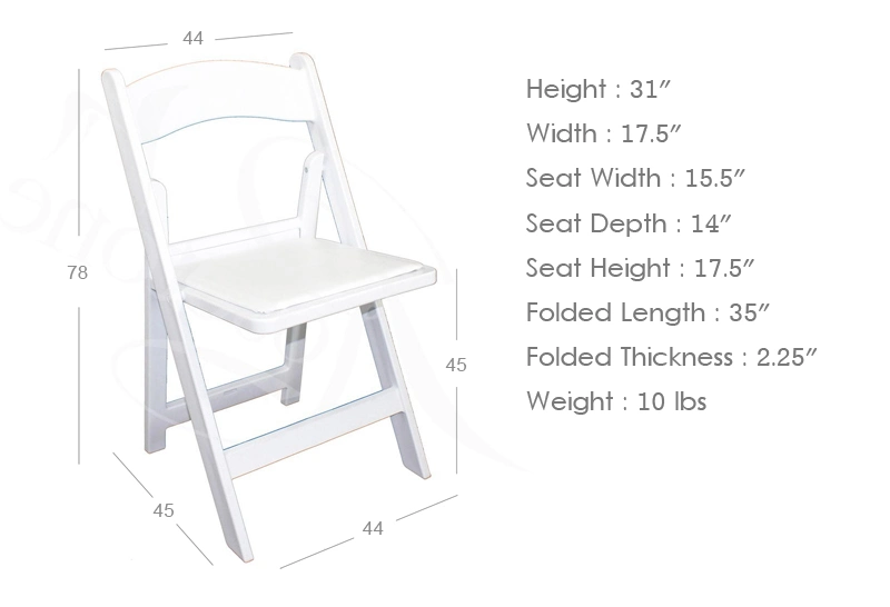 Plastic Resin Silla Avantgarde Garden Folding Wedding Chair