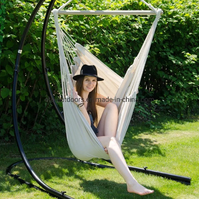 Hammock Chair Hanging Swing Seat Cotton Weave for Outdoor Garden Patio Porch