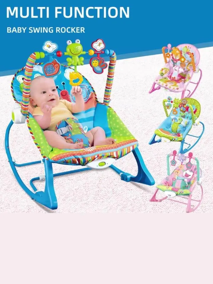 Indoor Home Use Cartoon Infant Sleeping Toy Soothing Baby Bouncer Swing Rocking Chair with Vibrating Music