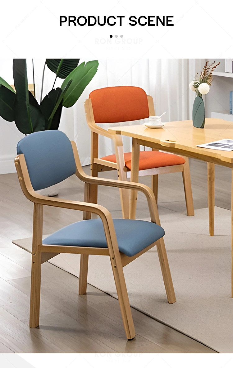 Hot Sale High Quality Restanrant Hotel Bent Beech Wood Vaneer with Fabric Wooden Dining Chair