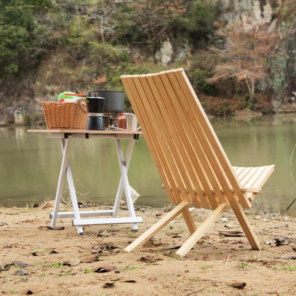 Foldable Low Acacia Wood Lounge Chair for The Patio Bl24402