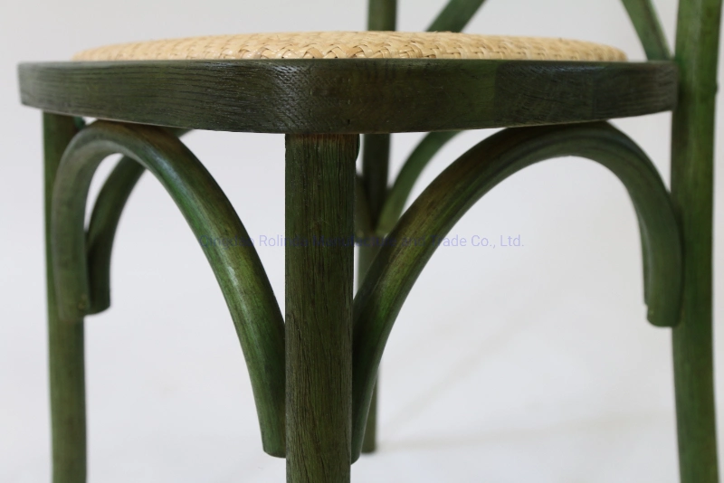 Wholesale Tuscan Bent Wooden X Back Vineyard Cross Back Arm Chair Oak Beech Wood X Back Chairs Armrest