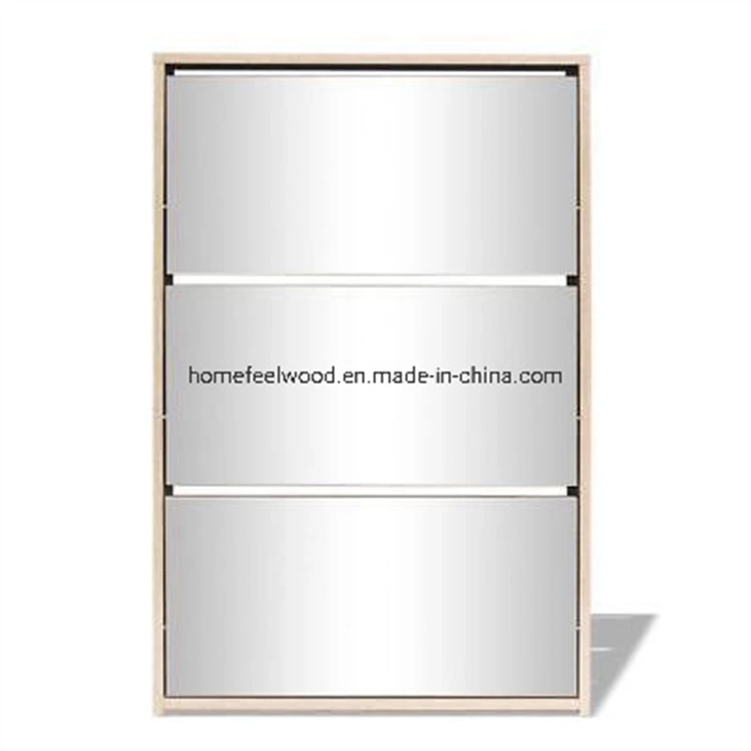 Morden Home Furniture 3 Layer Mirror Shoe Storage Organiser Cabinet (HF-EB316)