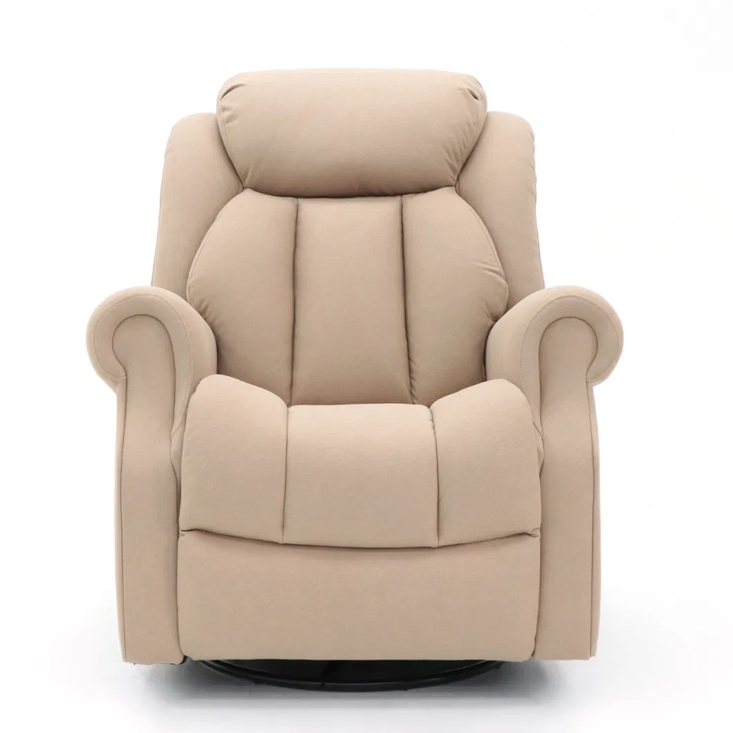 Geeksofa Modern Microfiber Fabric Manual Recliner Chair with Rocking and Swivel for Living Room Furniture