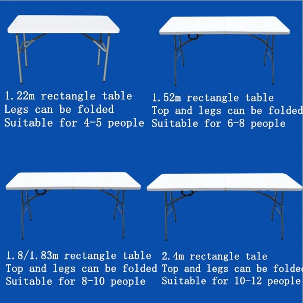 6FT Used Outdoor Plastic Folding Foldable Portable Tables and Chairs for Event Wedding