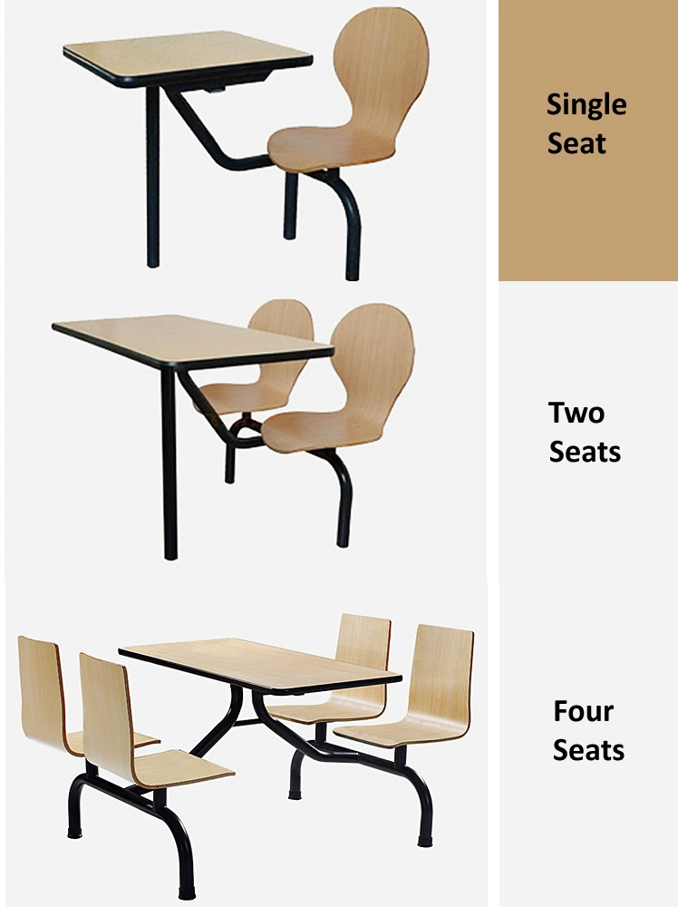 Cheap Staff Snap Food Restaurant Industrial Staff Steel Canteen Furniture Dining Table and Chairs for Home/Office/ Snap Food Restaurant/Cafeteria