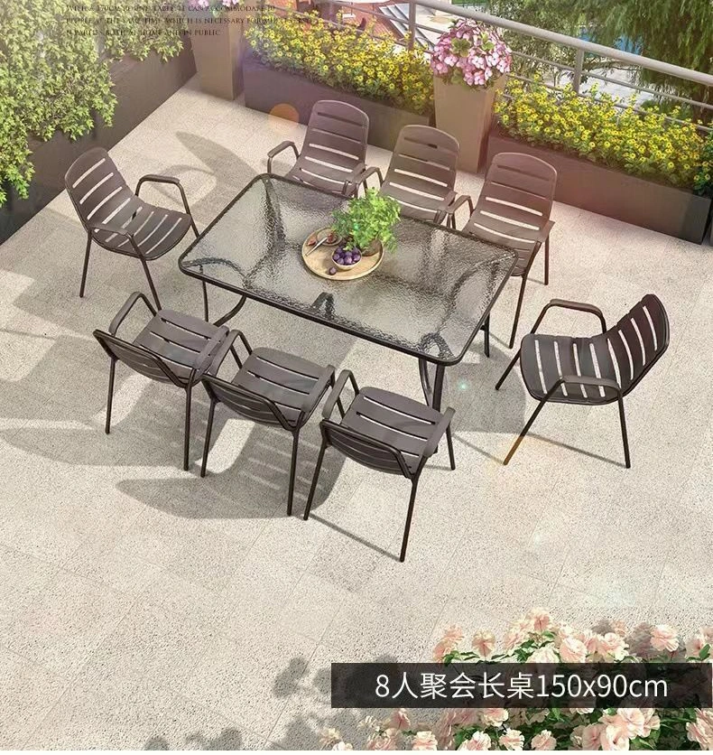 Garden Outdoor Aluminum Armchair Patio Leisure Stackable Chairs Tables Outdoor Garden Furniture Sets