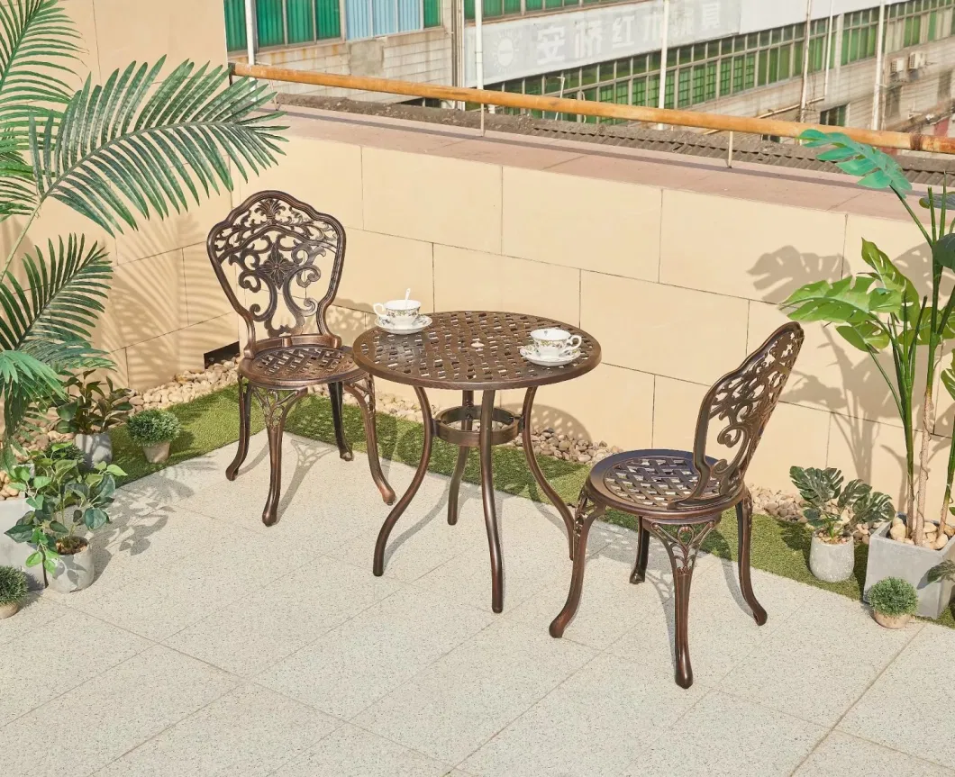 Outdoor Cast Aluminum Round Table Chair Combination Courtyard Leisure Balcony Garden Simple Furniture