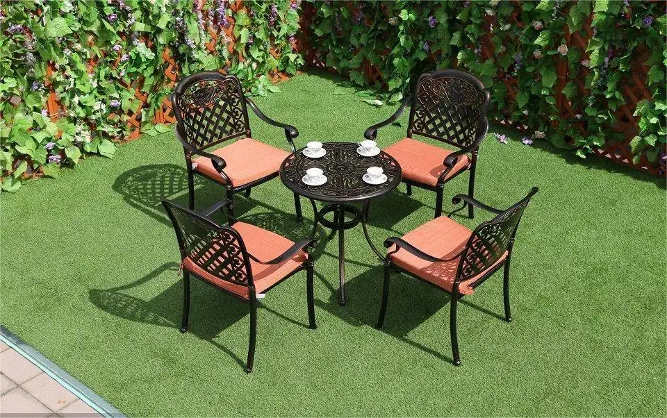 Antique Dining Sets Outdoor Aluminium Garden European Style Balcony Cast Aluminum Furniture Outdoor Patio Terrace Bistro Table and Chairs