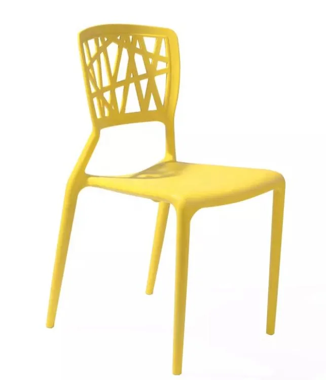 Hollow out Cheap Stackable Gray Plastic Dining Chair