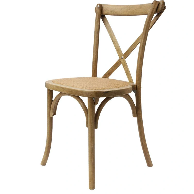 Stackable Solid Wood Cross Back Hotel Banquet Dining Room Chair