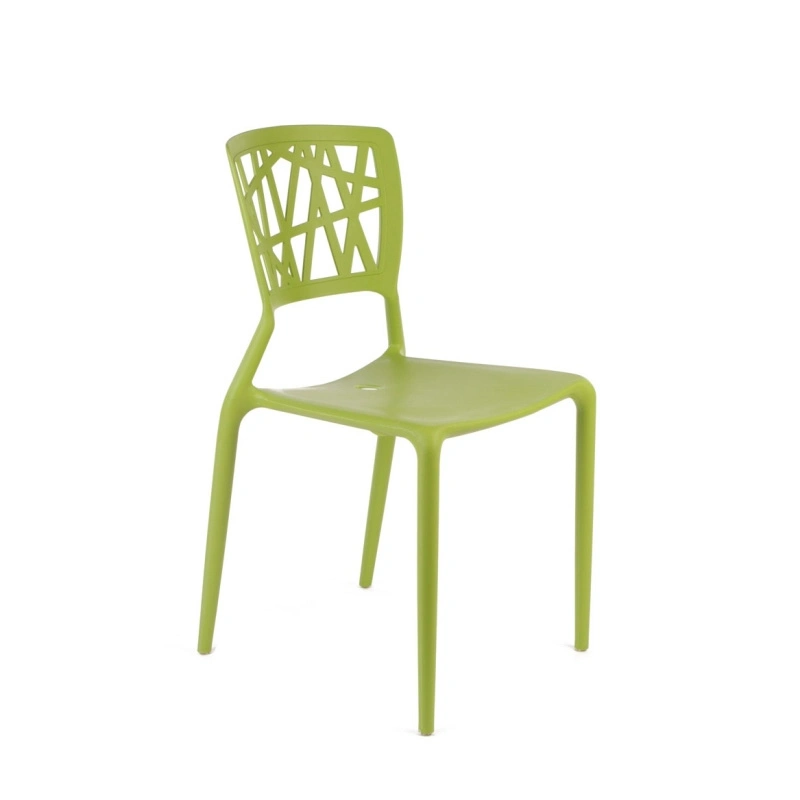 Hollow out Cheap Stackable Gray Plastic Dining Chair