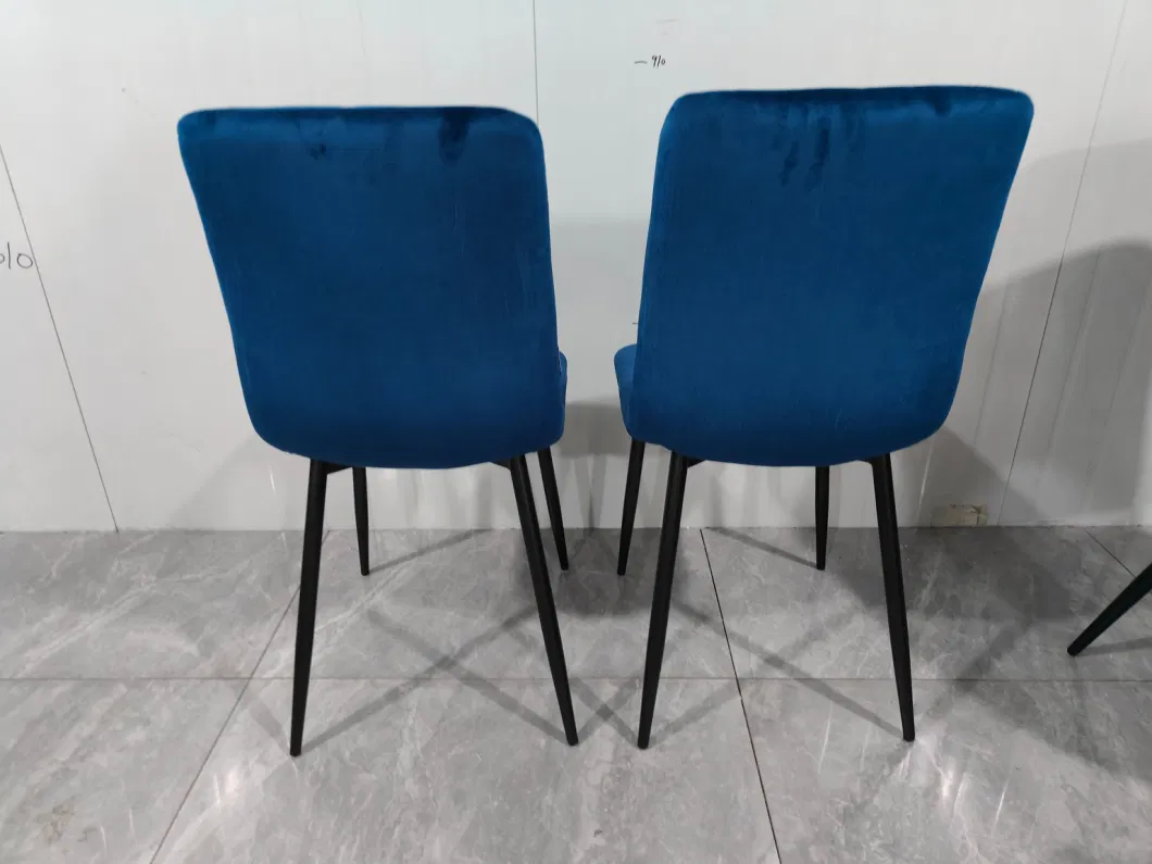 Nordic Modern Velvet Colorful Dining Room Chairs with Metal Legs for Dinning Room and Restaurant