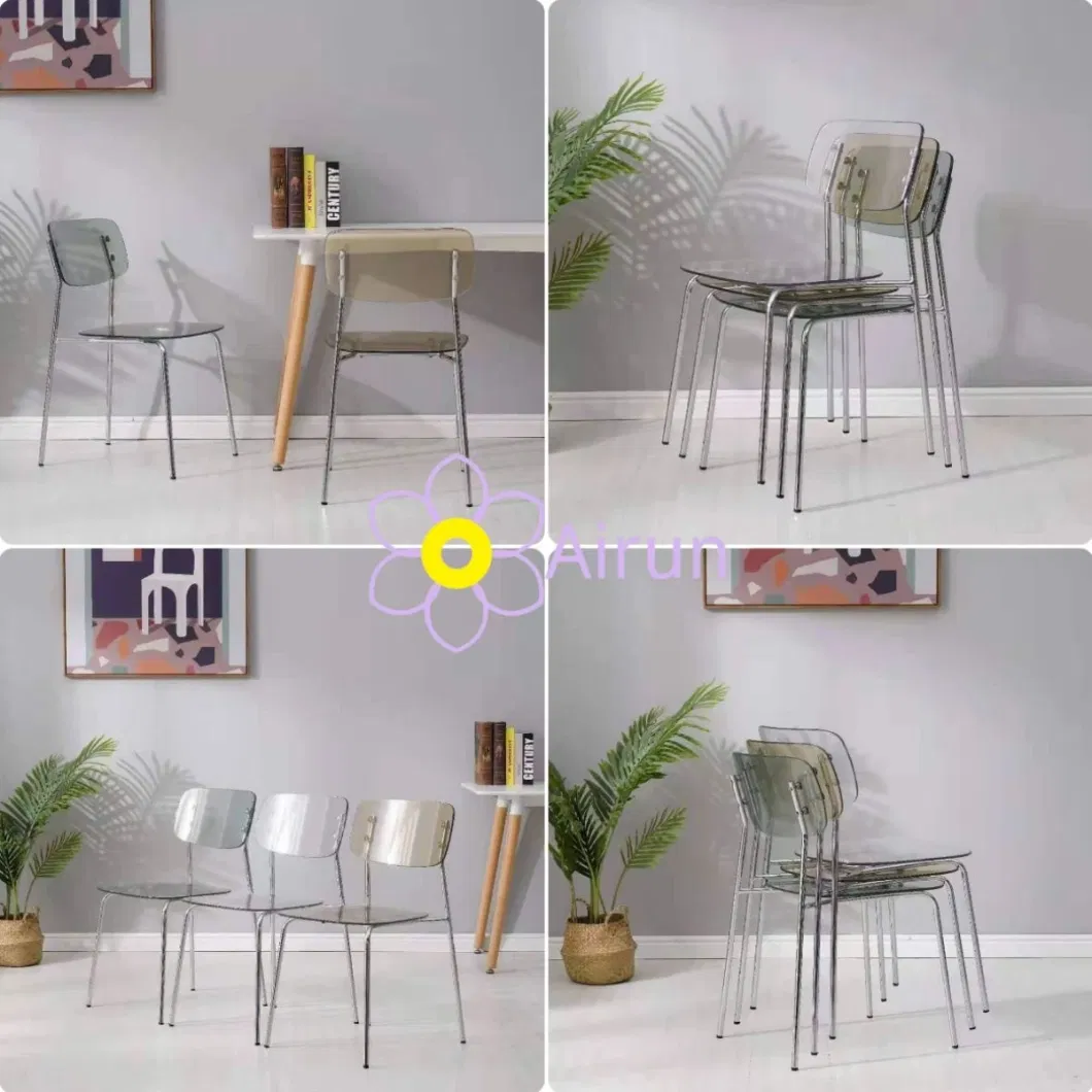 Modern Stackable Transparent Dining Chair Plastic Crystal Chair