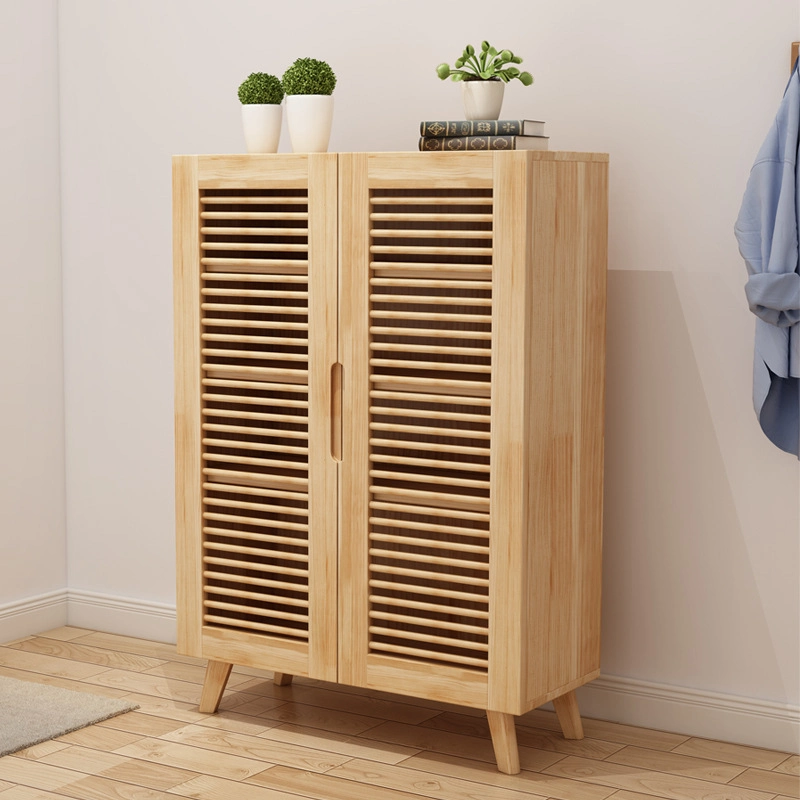 Nordic Simple Pine Multi-Layer Storage Shoe Cabinet 0416