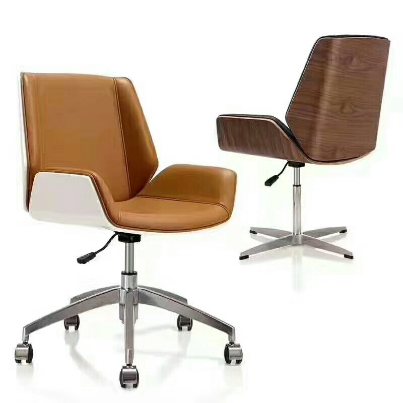 Luxury Bent Plywood Executive Leather Office Chair Conference Chair