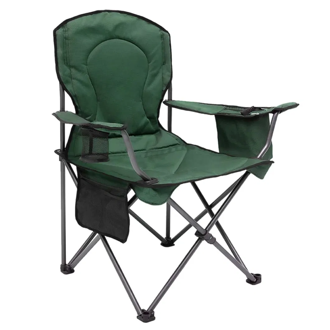 Portable Camping Chair Folding Heavy Duty Oversized Outdoor Large Chair Upholstered Support 300 Lbs