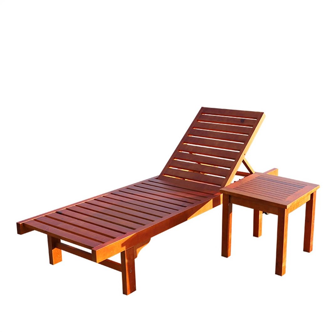 Outdoor Hotel Garden Wood Furniture Design Rattan Sun Lounger